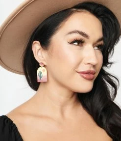 Anarchy Street Western Desert Scenery Drop Earrings Jewelry