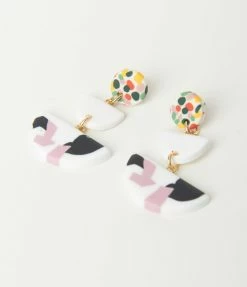 Anarchy Street Multicolor Geometric Polymer Clay Drop Earrings Jewelry