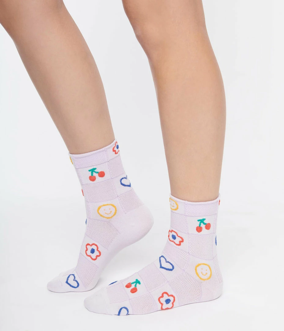 Anarchy Street Accessories Purple Checkered & Groovy Icon Socks
