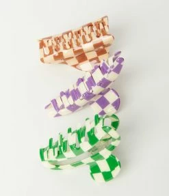 Anarchy Street Multicolor Checkered Hair Claw Set Hair Accessories