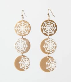 Anarchy Street Spider Web Disc Drop Earrings Jewelry