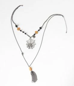 Anarchy Street Spider Web Layered Chain Necklace Jewelry