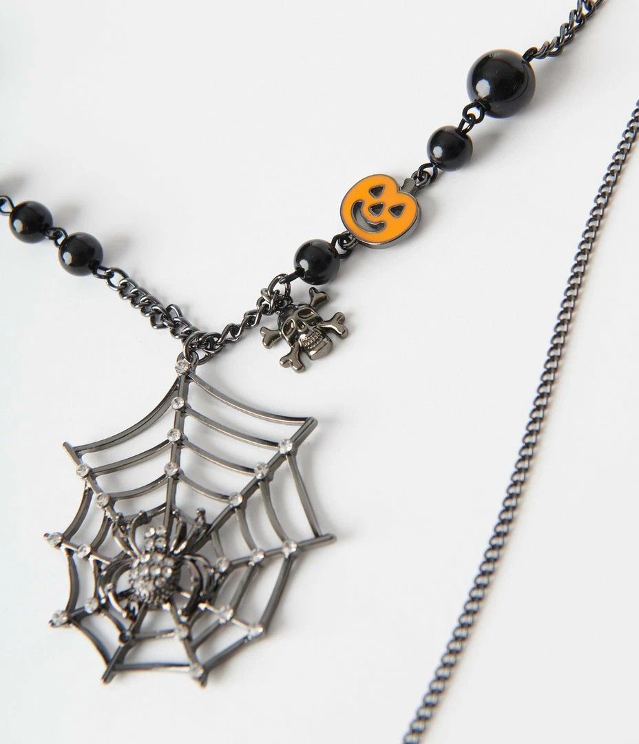 Anarchy Street Spider Web Layered Chain Necklace Jewelry