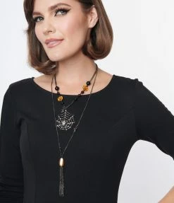 Anarchy Street Spider Web Layered Chain Necklace Jewelry