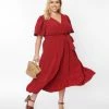 Flying Tomato Burgundy Tiered Midi Dress New Arrivals!