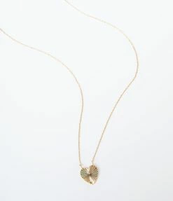 Anarchy Street Jewelry Golden Ripple Heart Pendant Necklace