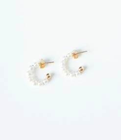 Anarchy Street Pearl Bead Dainty Hoop Earrings