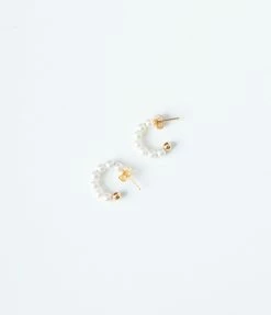 Anarchy Street Pearl Bead Dainty Hoop Earrings