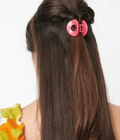 Pannee Rainbow Stripe & Pink Hair Claw Set Accessories