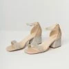 Qupid Shoes Champagne Rhinestone Block Heel Sandal