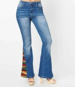 Saints & Hearts New Arrivals! Blue Denim Sun Embroidered Jeans