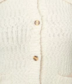 Hayden Trending Plus Size Cream Fuzzy Popcorn Knit Long Cardigan