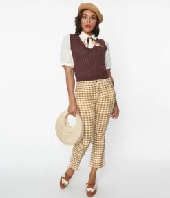 Hayden Trending Mustard Gingham Pants