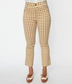 Hayden Trending Mustard Gingham Pants