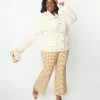 Hayden Trending Plus Size Mustard Gingham Pants