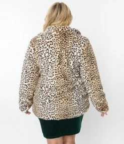 Hayden Plus Size Leopard Faux Fur Coat