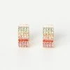 FAME Accessories Rainbow Rhinestone Dainty Hoop Earrings