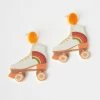 Ana Accessories Orange Retro Rollerskate Drop Earrings