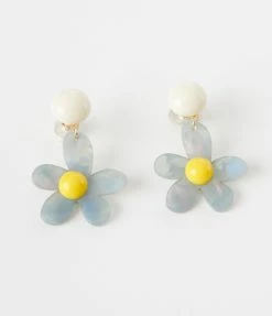 Ana Accessories Blue Daisy Earrings