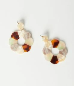 Anarchy Street Accessories Neutral Tone Flower Drop Earrings