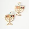 Pannee Rhinestone Menorah Drop Earrings