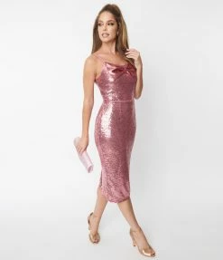 Rebel Love Clothing Pink Sequin Malibu Wiggle Dress