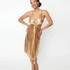 Rebel Love Golden Age Pleated Midi Dress