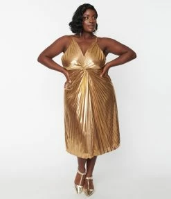 Rebel Love Plus Size Golden Age Lame Dress Clothing