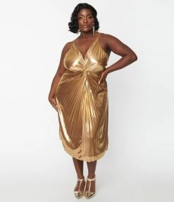 Rebel Love Plus Size Golden Age Lame Dress Clothing