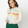 Collectif (Bright & Beautiful) Clothing Bright & Beautiful Rainbow Stripe Lucy Cardigan