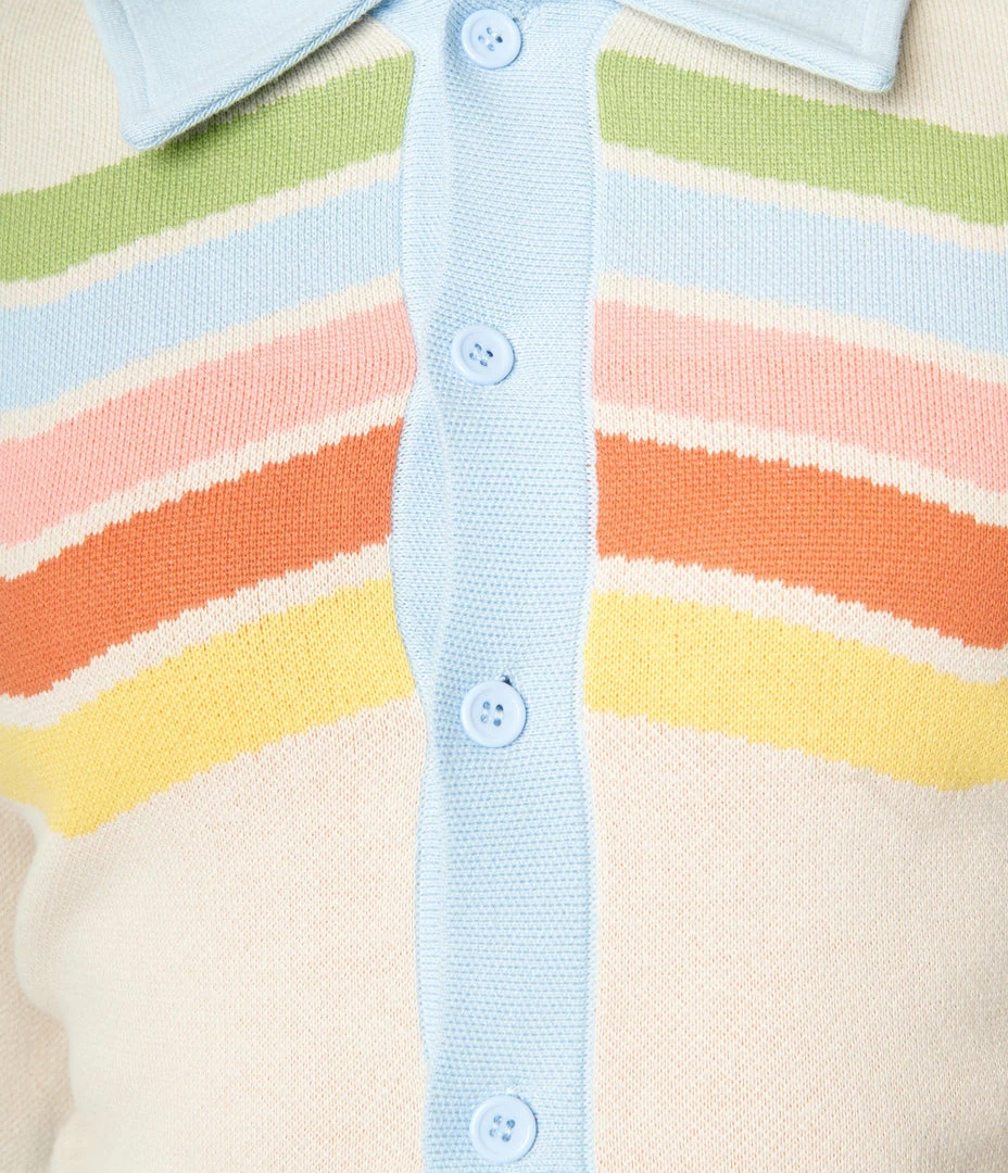 Collectif (Bright & Beautiful) Clothing Bright & Beautiful Rainbow Stripe Lucy Cardigan