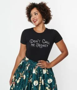 Threadless (Skinny Corp/Steven Rhodes) Call Me Honey Fitted Graphic Tee Clothing