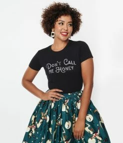 Threadless (Skinny Corp/Steven Rhodes) Call Me Honey Fitted Graphic Tee Clothing