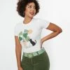 Threadless (Skinny Corp/Steven Rhodes) Cat & Plant Fitted Graphic Tee
