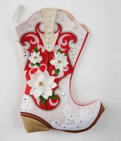 One Hundred 80 Degrees Accessories Red Cowgirl Boots Stocking
