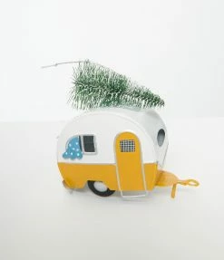 One Hundred 80 Degrees Accessories Yellow Camper Tin Ornament