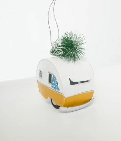 One Hundred 80 Degrees Accessories Yellow Camper Tin Ornament