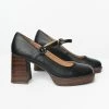 December Shoes Black Mary Jane Block Heels