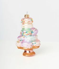 Cody Foster Rainbow Macarons Glass Ornament