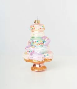 Cody Foster Rainbow Macarons Glass Ornament