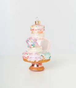 Cody Foster Rainbow Macarons Glass Ornament