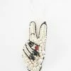 Cody Foster Accessories Peace Hand Beaded Ornament