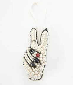 Cody Foster Accessories Peace Hand Beaded Ornament