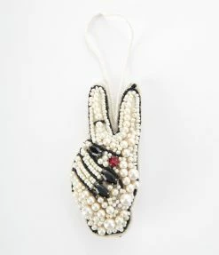 Cody Foster Accessories Peace Hand Beaded Ornament