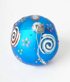 Kurt Adler Accessories Blue Sugar Skull Glass Ornament