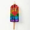 Kurt Adler Accessories Pride Rainbow Popsicle Glass Ornament