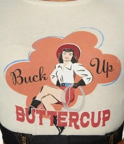 Clothing Unique Vintage Buck Up Buttercup Western Graphic Tee