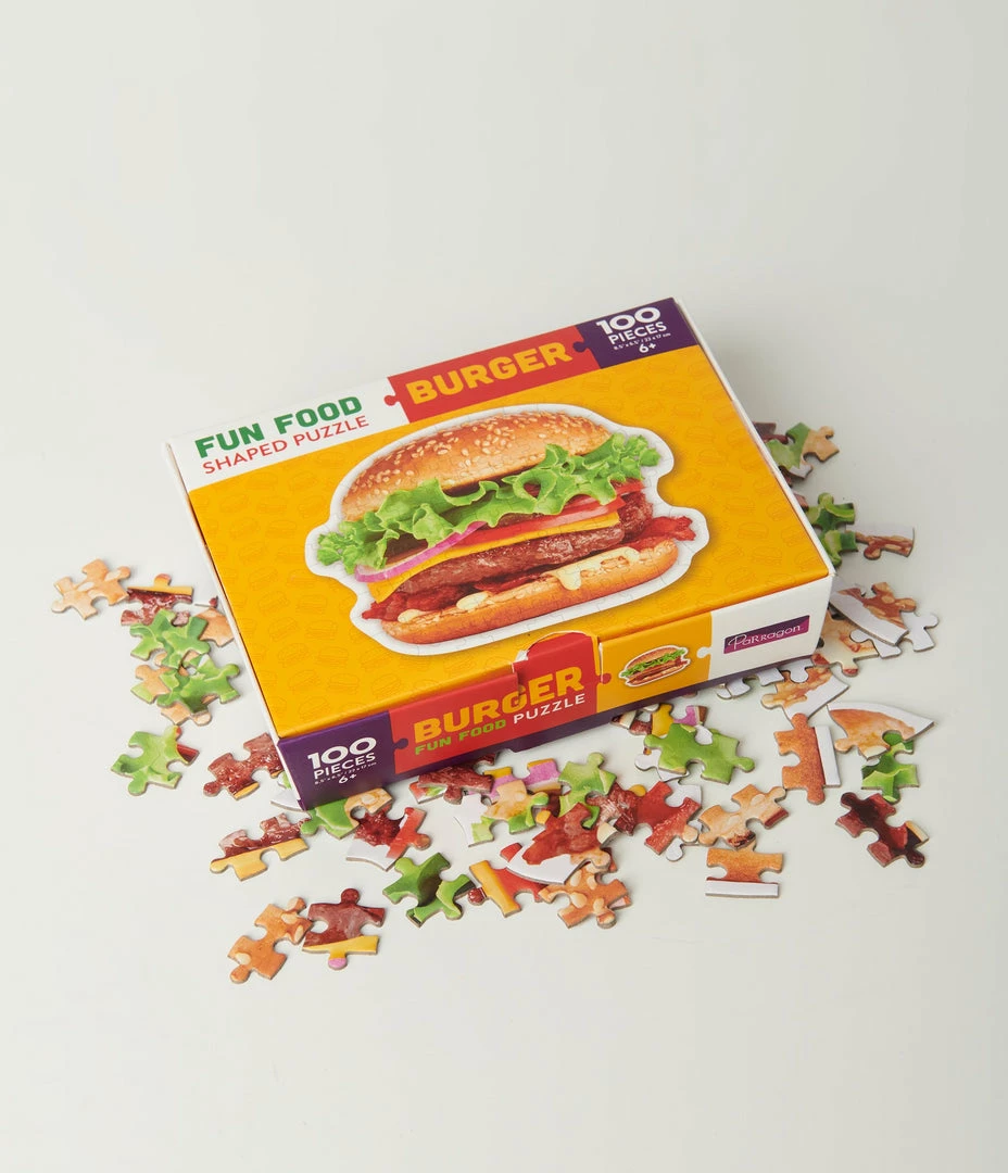 Parragon Gifts Burger Shaped One Hundred Piece Puzzle Accessories