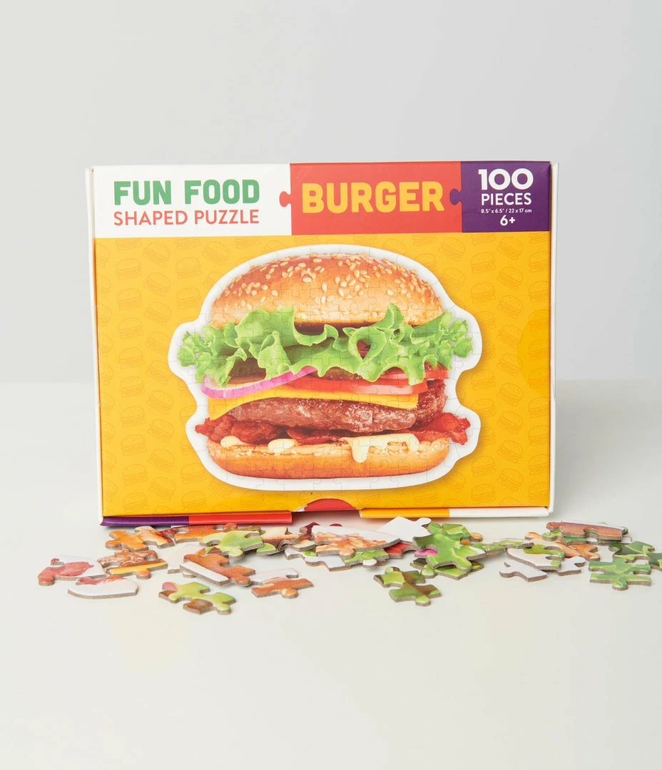 Parragon Gifts Burger Shaped One Hundred Piece Puzzle Accessories