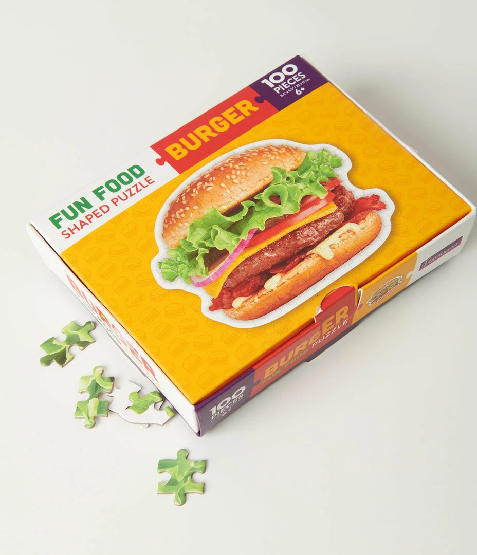 Parragon Gifts Burger Shaped One Hundred Piece Puzzle Accessories